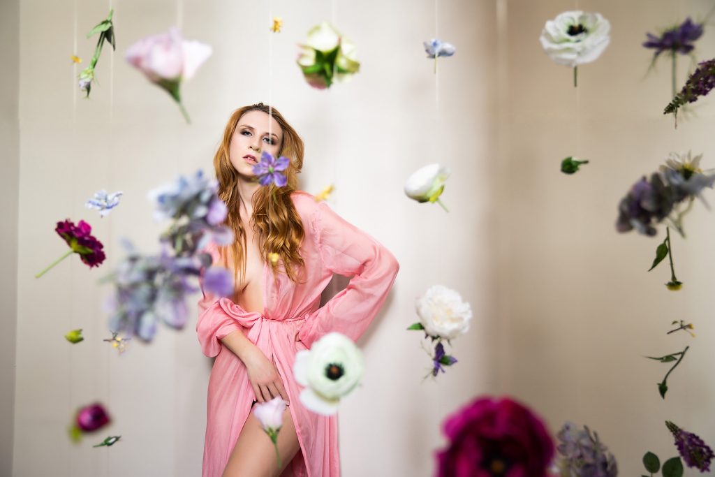 sheer robe for boudoir shoot